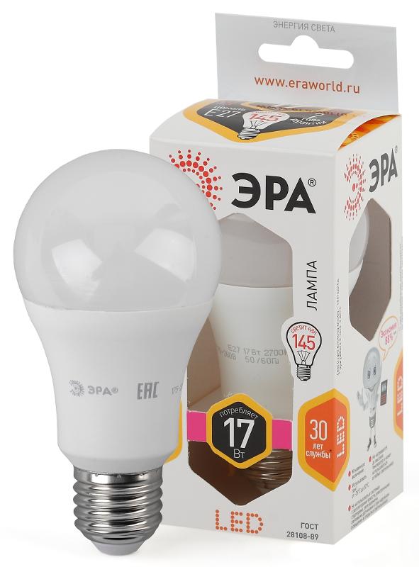 Лампа светодиодная LED A60-17W-827-E27 | Б0031699 | ЭРА — миниатюра 1