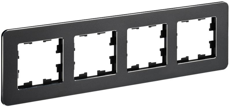 BRITE Рамка 4-ая РУ-4-1-Бр металл черный RE | BR-M42-M-01-K02 | IEK — IEK (ИЭК)