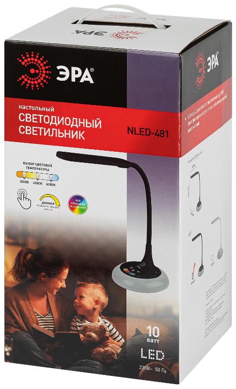 Настольный светильник NLED-481-10W-BK светодиодный с основанием черный | Б0048592 | ЭРА — миниатюра 2