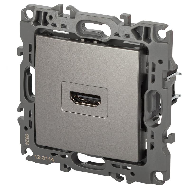 Розетка ЭРА Серия 12 12-3114-16 HDMI, титан  | Б0065714 | ЭРА — миниатюра 3