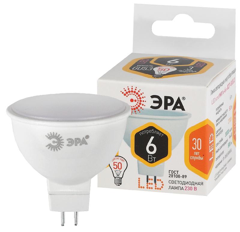 Лампа светодиодная LED 6Вт GU5.3 220В 2700К smd MR16 отражатель (рефлектор) | Б0020542 | ЭРА — ЭРА (Энергия света)