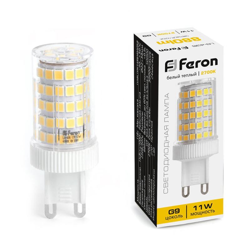 Лампа светодиодная, (11W) 230V G9 2700K JCD, LB-435 | 38149 | FERON — фото 1 | Sento