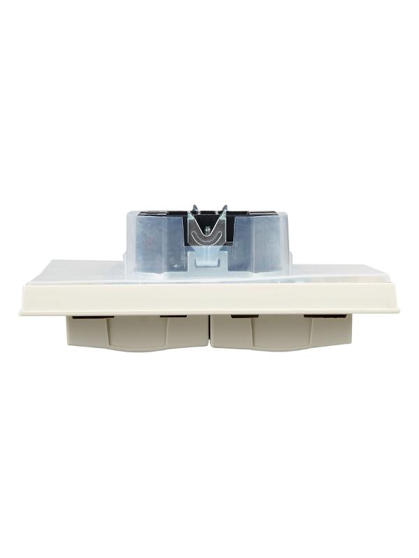 BRITE Розетка 2-ая с крышкой 16А в сб IP44 РСбш12-3-44-БрКр бежевый | BR-R26-16-44-K10-F | IEK — миниатюра 4