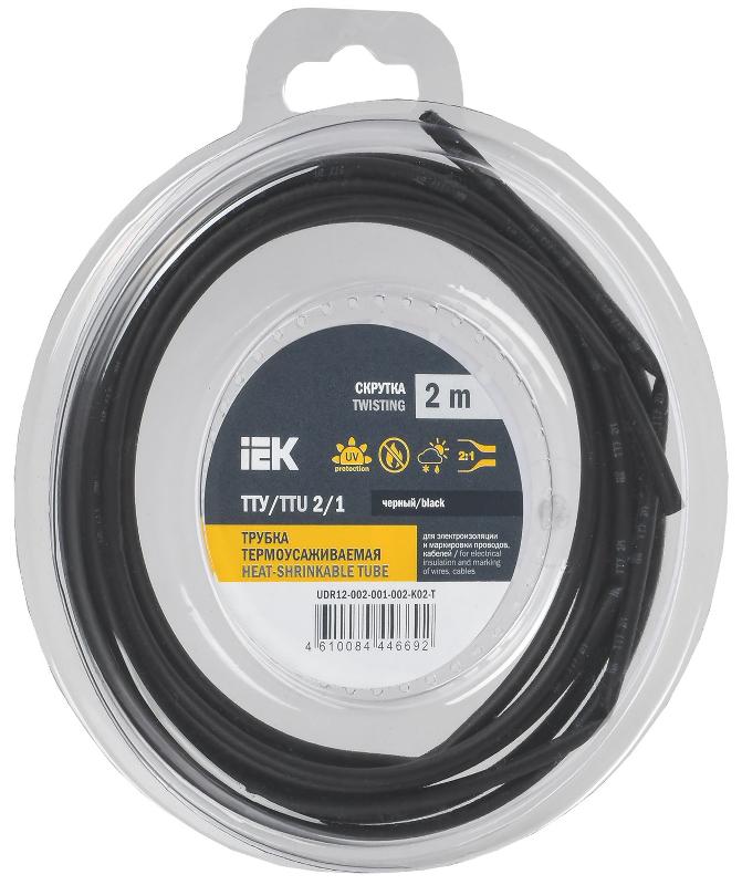 Трубка термоусадочная ТТУ нг-LS 2/1 черная (2м/упак) IEK | UDR12-002-001-002-K02-T | IEK — IEK (ИЭК)
