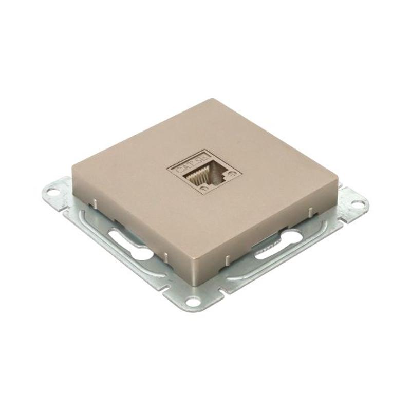 Механизм розетки RJ45 (cat5), шампань Эпика  |UP1-SOC-RJ45-5| EKF — миниатюра 9