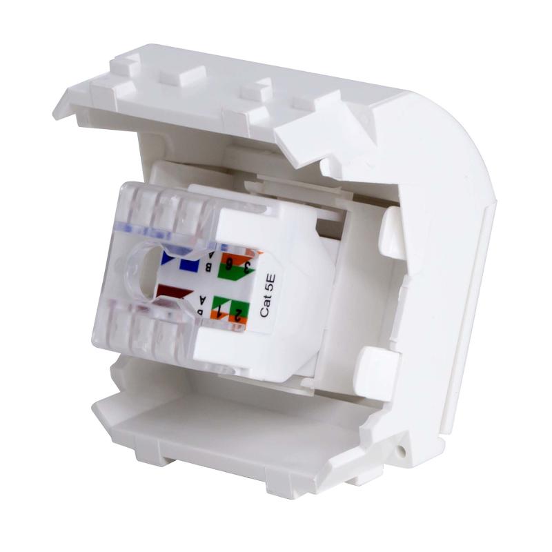 Компьютерная розетка RJ-45. кат.5Е (разъем PcNet). белая. 2мод. | 76655B | DKC — миниатюра 3