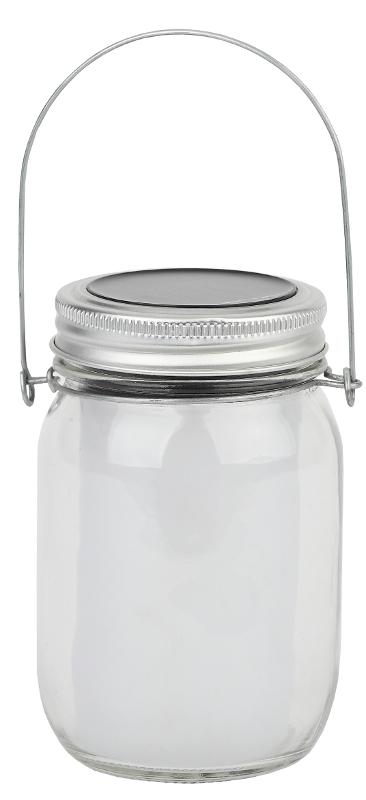 Cветильник садовый декоративный SL-GL14-JAR-3 на солнечной батарее, стекло, металл, прозрачный, 13,5 см | Б0032580 | ЭРА — миниатюра 1