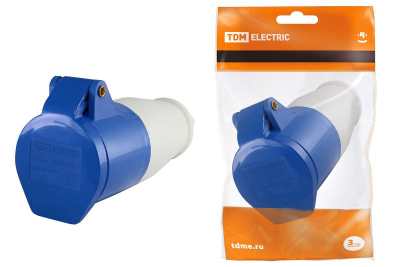 Розетка 223 переносная 2Р+РЕ 32А 220В IP44  | SQ0603-0015 | TDM — TDM ELECTRIC
