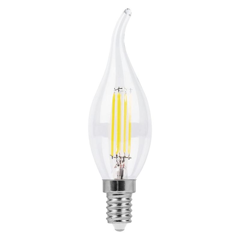 Лампа светодиодная LB-59 (5W) 230V E14 4000K филамент C35T прозрачная — миниатюра 2