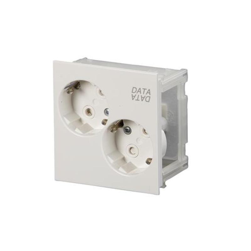 Розетка двоийная, ProDuct, 2xShuko, маркировка DATA, белая | AUD10-214D  | 2TKA00000811 | ABB — ABB