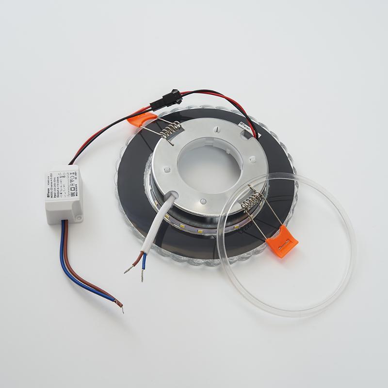 Светильник потолочный встраиваемый со светодиодной подсветкой 20LED*2835 SMD 4000K, 15W GX53, без лампы, прозрачный, хром CD4046 с др-ром в/компл | 41 — миниатюра 3