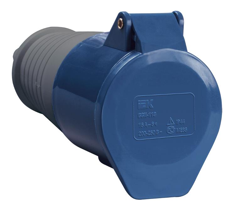 Розетка 213 переносная 2Р+РЕ 16А 220В IP44 | PSR21-016-3 | IEK — IEK (ИЭК)