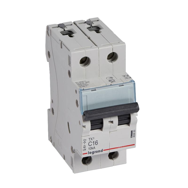 Выключатель автоматический двухполюсный TX3 6000 16А C 10кА | 403930 | Legrand — Legrand