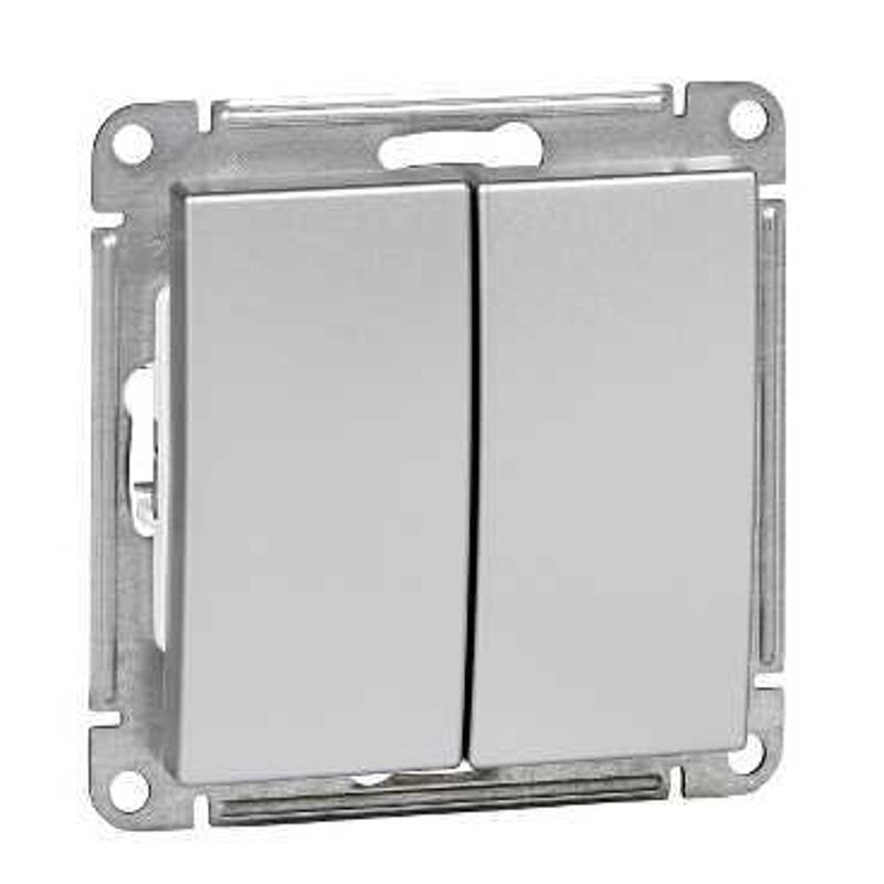 W59 Матовый хром Выключатель 2-клавишный 10АХ | VS510-252-5-86 | SE — Systeme Electric