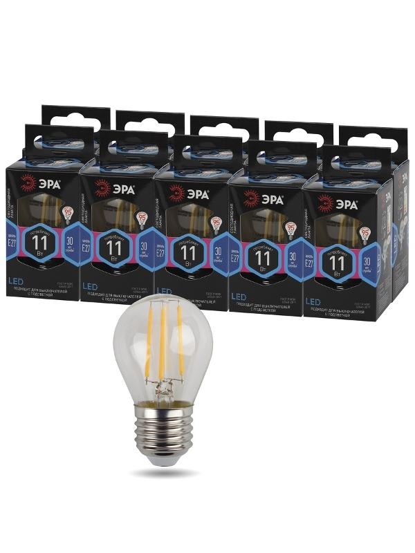 Лампа светодиодная F-LED P45-11w-840-E27 (филамент, шар, 11Вт, нейтр, E27) | Б0047015 | ЭРА — миниатюра 4