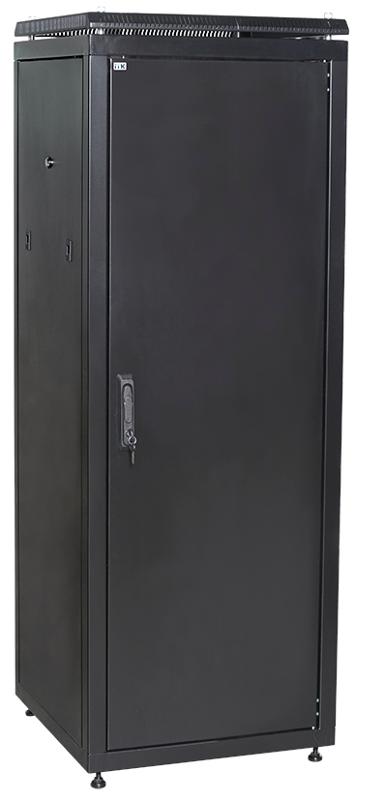 Шкаф сетевой 19" LINEA N 18U 600х600 мм металлическая передняя дверь черный | LN05-18U66-M | ITK — миниатюра 2