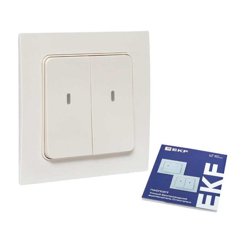 Умный беспроводной выключатель Стокгольм 2-кл. белый Zigbee  Сonnect|RCV-ST2-WS-ZB|EKF — миниатюра 4