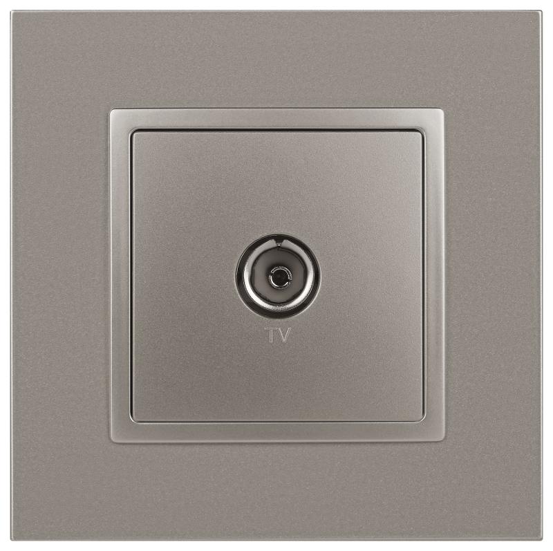 Розетка Elegance 14-3101-16 TV одиночная, титан | Б0065760 | ЭРА — миниатюра 3