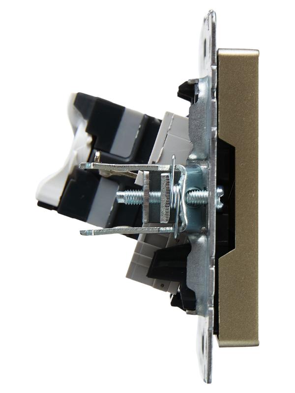 BRITE Розетка двойная RJ11+RJ45 кат.5E РК/Т12-БрШ шампань | BR-KT20-O-1-K37 | IEK — миниатюра 3