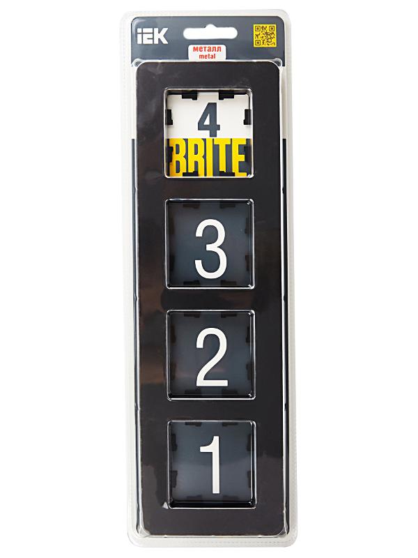 BRITE Рамка 4-ая РУ-4-1-Бр металл черный RE | BR-M42-M-01-K02 | IEK — миниатюра 5