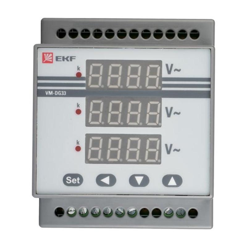 Вольтметр VM-DG33 цифровой на DIN трехфазный | vd-g33 | EKF — миниатюра 3