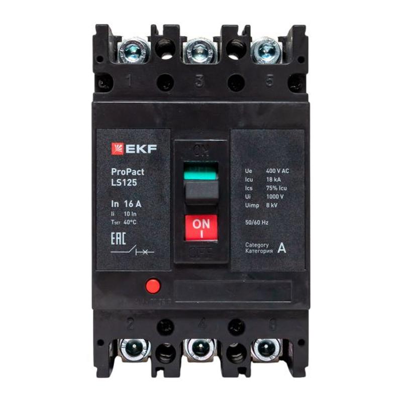 Выключатель автоматический LS125 18кА 3P 16А ProPact | mccb-125-18-3-16-ls | EKF — миниатюра 7