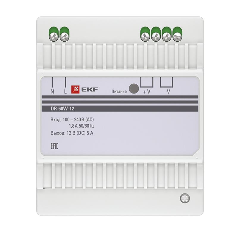 Блок питания 12В DR-60W-12 PROxima | dr-60w-12 | EKF — миниатюра 3