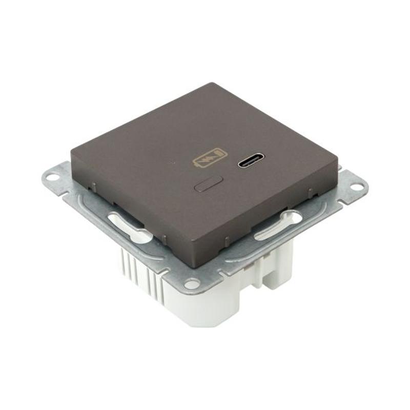 Механизм розетки USB-С, быстрая, мокко Эпика  |UP1-SOM-USBCF| EKF — миниатюра 10