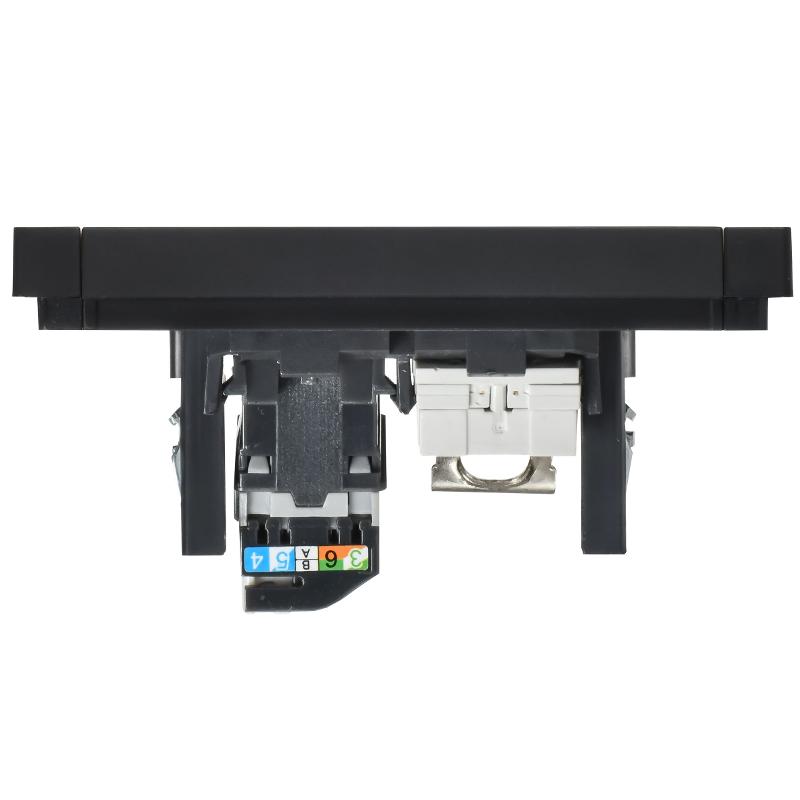 FORTE&PIANO Розетка двойная RJ11+RJ45 кат.5E FP135 черный | FP-KT20-O-1-K02 | IEK — миниатюра 5