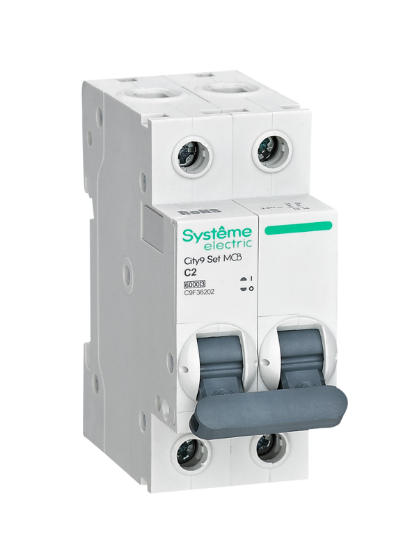 Выключатель автоматический City9 Set C 2A 2P 6kA | C9F36202 | SE — Systeme Electric