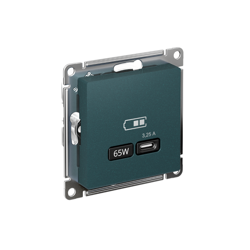AtlasDesign Изумруд USB Розетка тип-C 65W высокоскоростной заряд QC PD | ATN000827 | SE — Systeme Electric