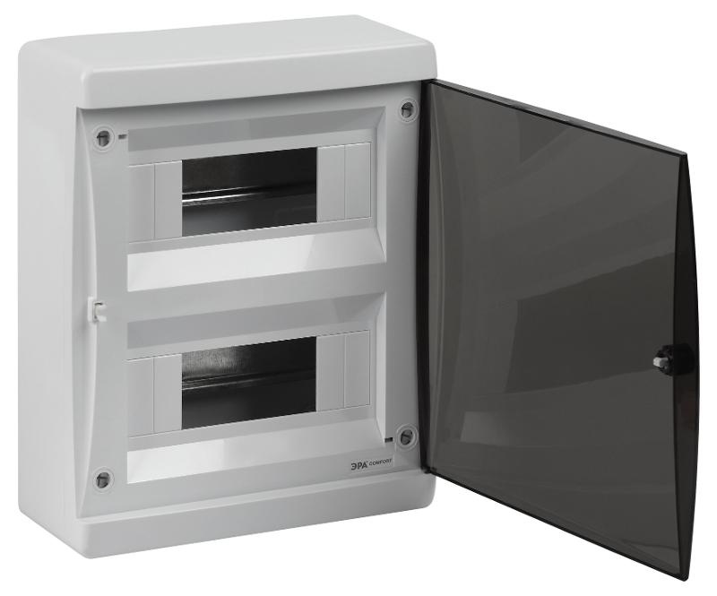 Корпус пластиковый навесной ЭРА COMFORT ЩРН-П-18 IP41 прозрачная крышка белый | Б0067239 | ЭРА — миниатюра 3