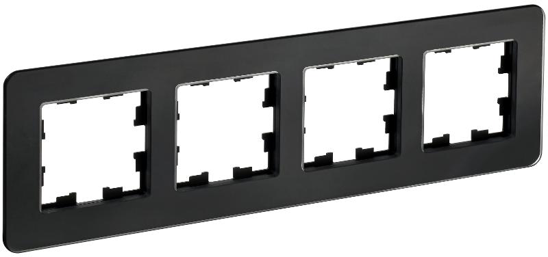 BRITE Рамка 4-ая РУ-4-2-Бр стекло черный RE | BR-M42-G-41-K02 | IEK — IEK (ИЭК)