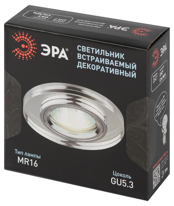Светильник точечный встраиваемый под лампу DK7 50Вт MR16 GU5.3 хром/зеркальный | C0043735 | ЭРА — миниатюра 2