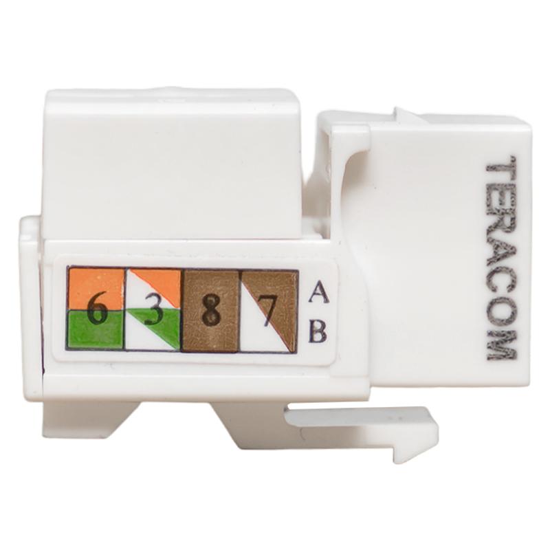 Модуль Keystone TERACOM PRO Cat.5E RJ-45 неэкранированный 110 IDC 90 градусов белый | TRP-KSTN-90D-5EUTP-WH | EKF — миниатюра 3