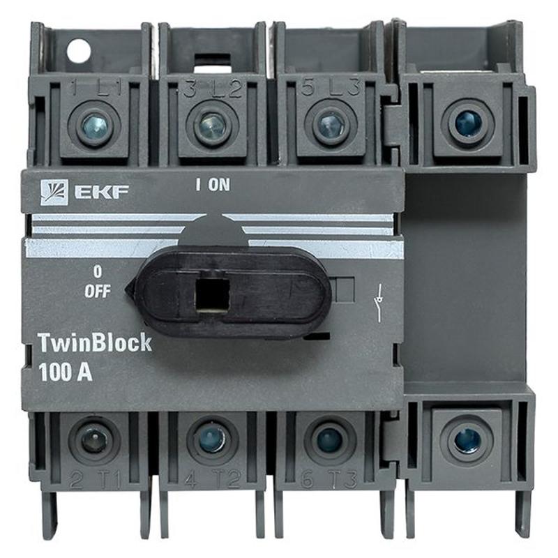 Рубильник 100A 4P c рукояткой управления для прямой установки TwinBlock | tb-100-4p-f | EKF — миниатюра 16