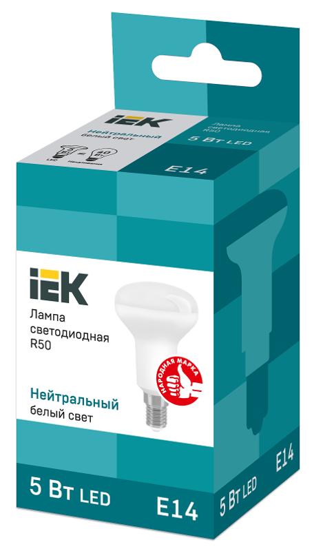 Лампа светодиодная LED 5Вт Е14 220В 4000К R50 рефлектор | LLE-R50-5-230-40-E14 | IEK — миниатюра 3