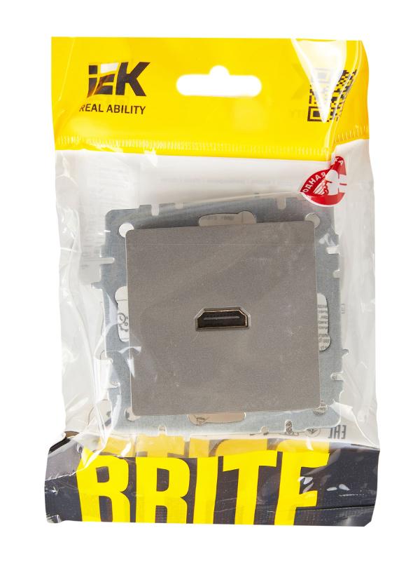 BRITE Розетка HDMI РHDMI-0-БрС сталь  | BR-H10-K46 | IEK — миниатюра 6
