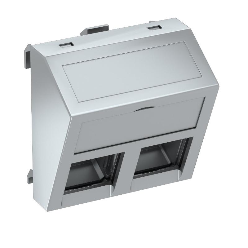 Корпус компьютерной розетки Modul45 тип C (наклонный) 45x45 мм (серебристый) (DTS-02C AL1) | 6119290 | OBO Bettermann — OBO Bettermann