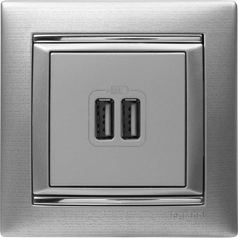 Valena Алюминий Розетка 2-ая USB — миниатюра 4