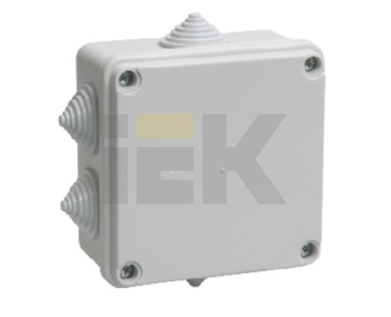 Коробка распределительная КМ41234 для о/п 100х100х50 мм IP55 (RAL7035, 6 гермовводов) | UKO11-100-100-050-K41-55 | IEK — миниатюра 2