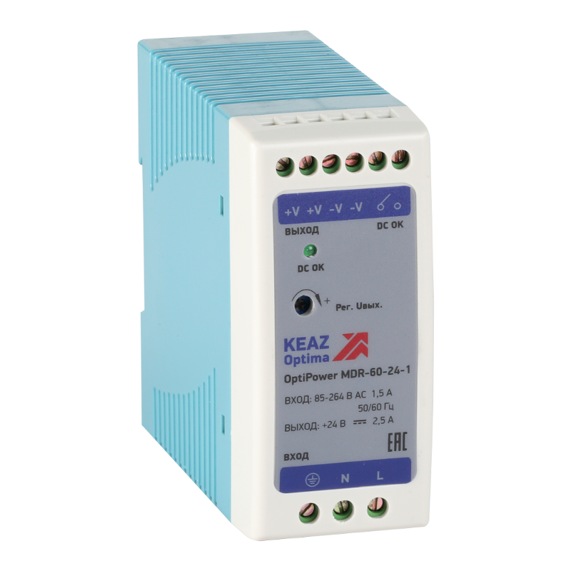 Блок питания OptiPower MDR-60-24-1| 284541 | КЭАЗ — КЭАЗ (Курский электроаппаратный завод)