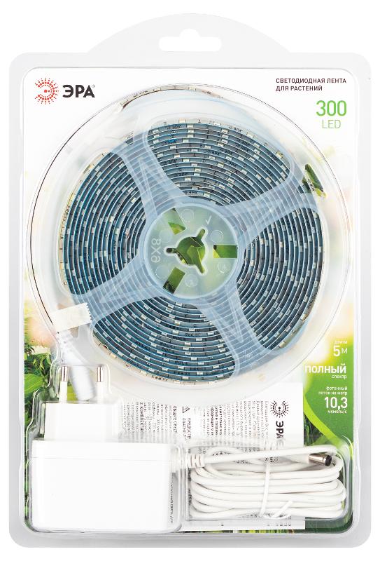 Светодиодная лента для растений  FITO-Strip Light-Rа90-300LED-5m-12V-IP65 полного спектра 5м IP65 с адаптером 12В | Б0064591 | ЭРА — миниатюра 3
