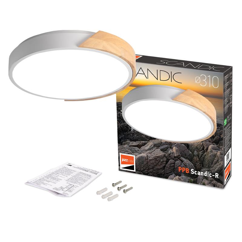 Светильник светодиодный бытовой PPB Sсandic-R 24w 4000K WH/W с деревянной планкой IP20 D330*50 | .5036932 | JAZZWAY — миниатюра 6