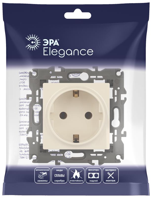 14-2101-02 Розетка с заземлением, 16A-250В, IP20, Эра Elegance, сл.кость | Б0034265 | ЭРА — миниатюра 5