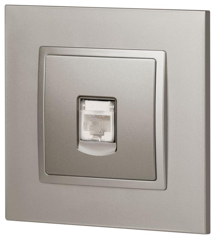 Розетка Elegance 14-3107-16 RJ45, титан | Б0065764 | ЭРА — миниатюра 3