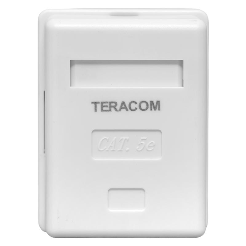 Розетка настенная TERACOM Cat.5E неэкранированная 1 порт RJ-45 Dual IDC белая | TRC-WBOX-1RJ45-5EUTP-WH | EKF — миниатюра 2