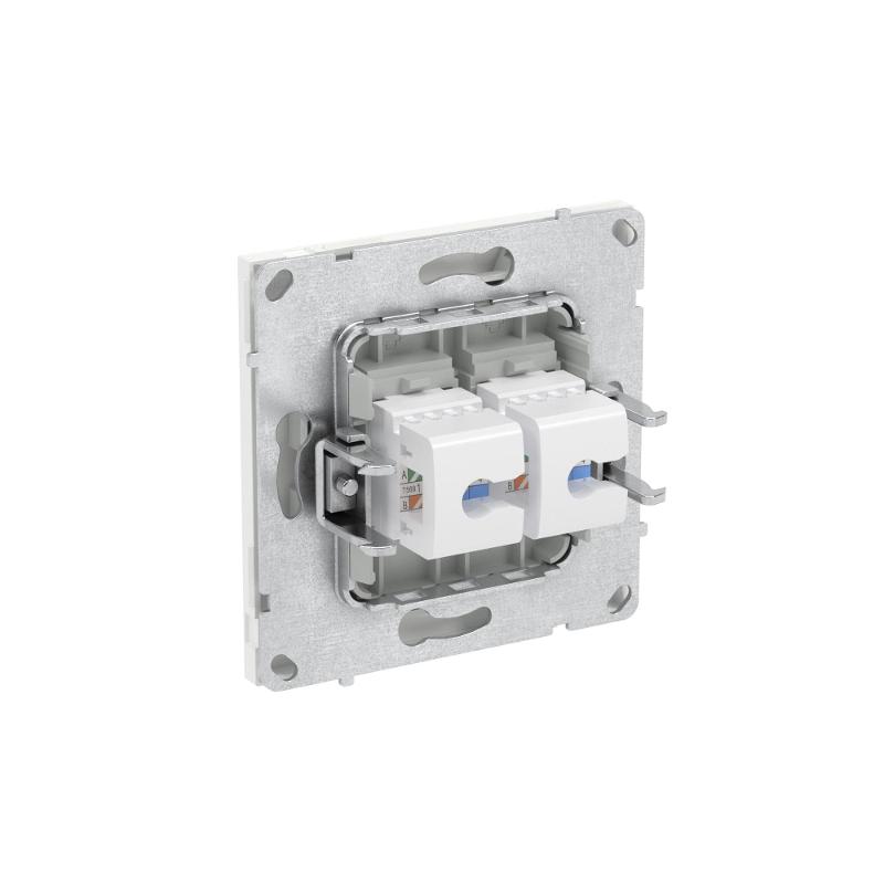 Компьютерная розетка RJ-45 без шторки, кат.5е двойная, KANT, белая магнолия | 7000664 | DKC — миниатюра 5