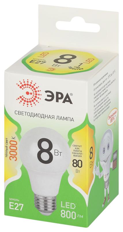 Лампа светодиодная  GREEN LINE LED A60-8W-830-E27 GL E27 8 Вт теплый свет | Б0067105 | ЭРА — миниатюра 5
