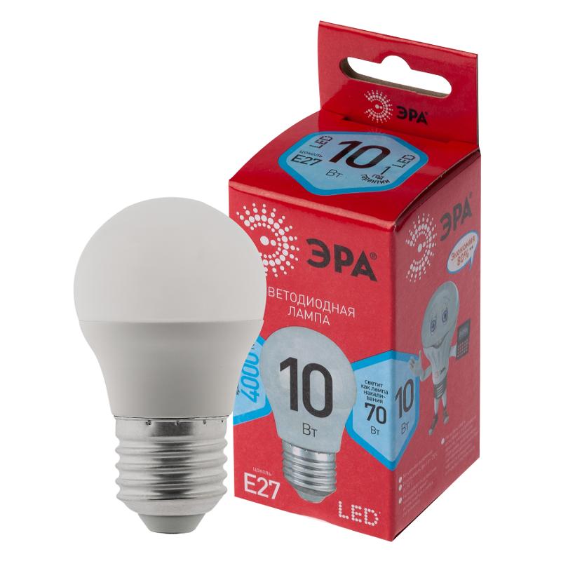 Лампа светодиодная LED P45-10W-840-E27 R (диод, шар, 10Вт, нейтр, E27) | Б0050234 | ЭРА — ЭРА (Энергия света)